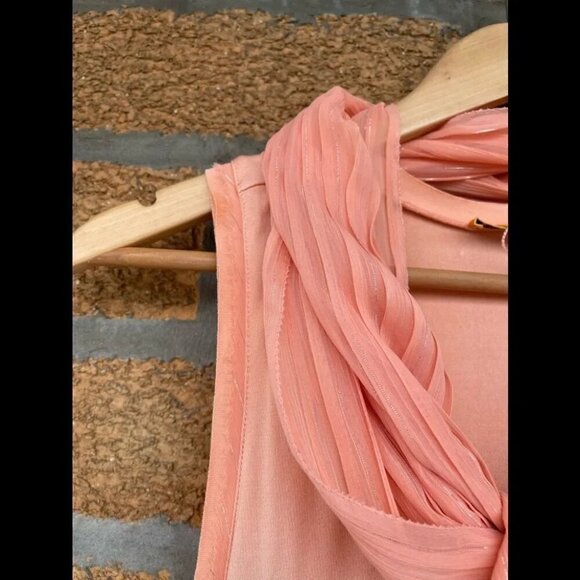 Alice + Olivia Slip  Peach Silk Dress large - Picture 3 of 12